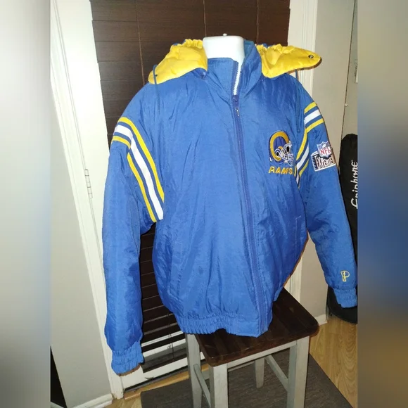 LA Los Angeles Rams NFL Pro player Hooded Jacket Coat Vintage 90’s Size XL. - Picture 4 of 7